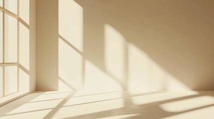 Obraz premium Sunlit Interior Minimalist Room Beige Tones