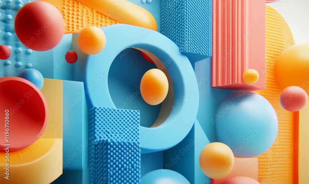 Poster a 3d abstract design showcasing a blue geometric background with cube elements.