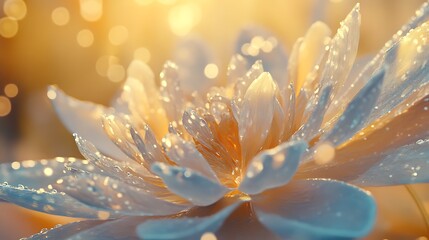 Fototapeta premium Close-up of Flower Petal with Dew Drops