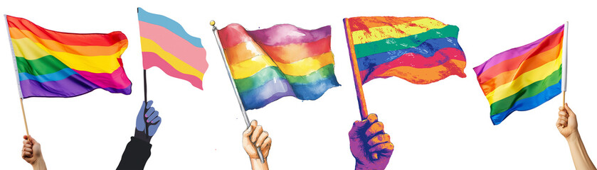 png Waves of Pride: A Colorful Celebration element set on transparent background 