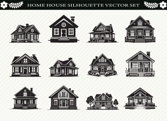Home House Silhouette Vector Set