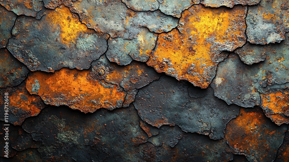 Poster abstract weathered metal texture with shades of rust and grey for backgrounds and design elements
