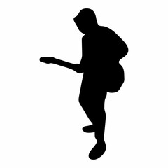 silhouette of person playing guitar