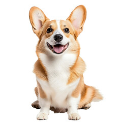 Corgi dog sitting isolated on white background