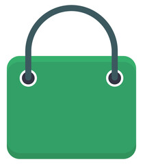 Shopping bag flat icon symbol isolated on white background.