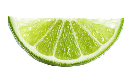 Juicy slice of lime isolated on transparent background. 