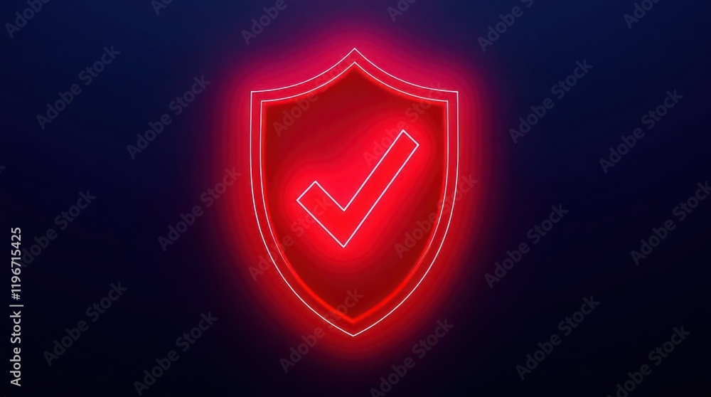 Aufkleber red shield icon with checkmark representing security and protection
