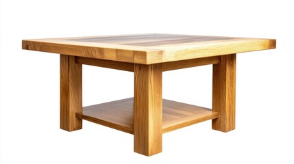 Fototapeta premium Elegant Solid Oak Coffee Table with Shelf