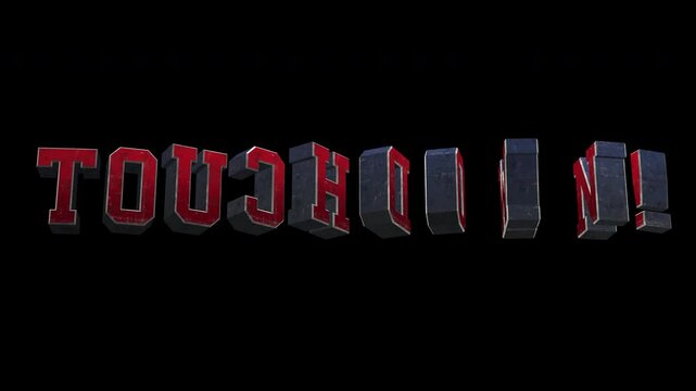 American Football Touchdown Grunge 3D Title On Alpha Channel Background Loop