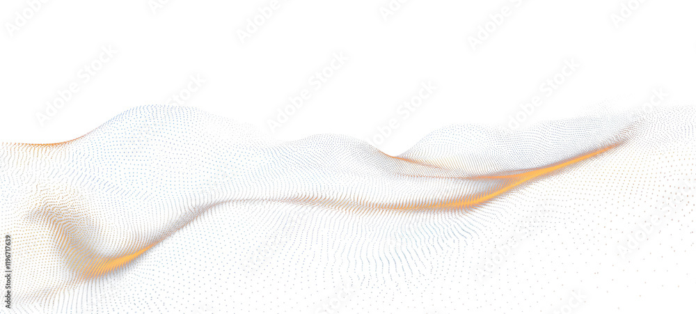 Poster wave of particles. futuristic point wave. vector illustration. abstract background with a dynamic wa