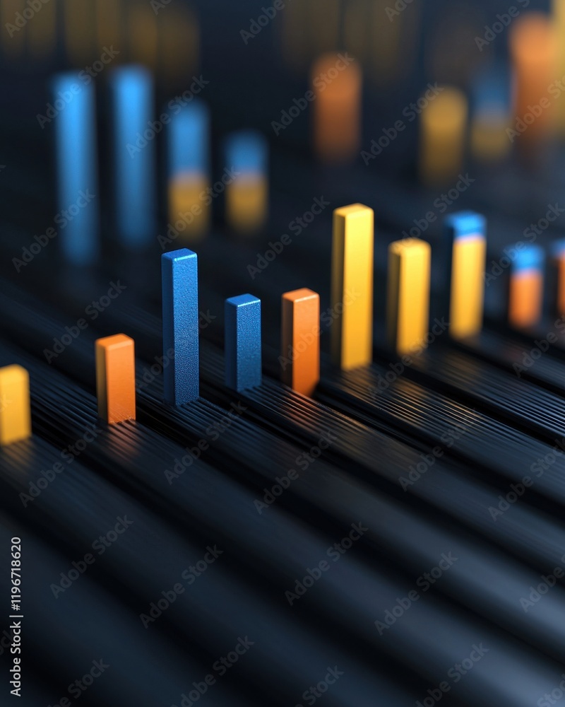 Poster financial graph analysis action business environment data visualization clean realistic composition 
