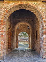 Obraz premium Mondavio, Italy - listed among the most beautiful villages in Italy, Mondavio displays a wonderful Old Town highlighted by the 15th-century castle and impressive defensive towers