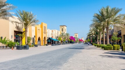 Obraz premium Mediterranean Street Scene with Shops