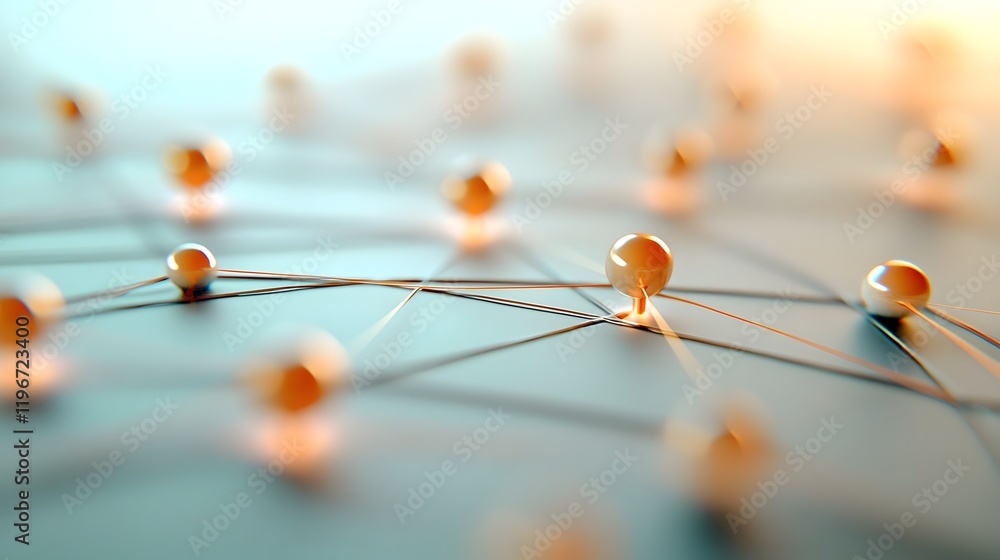 Poster interconnected network of futuristic iot devices in glowing technological style