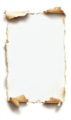 Blank aged paper with torn edges offering space for text placement and creative designs. Generative AI