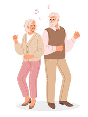 Joyful seniors happily dancing together in beautiful harmony, creating cherished memories