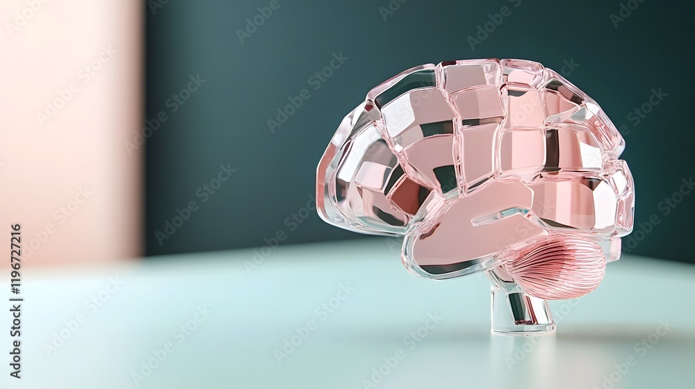 Aufkleber vibrant crystal brain visualizing the power of the mind s cognitive concepts in 3d