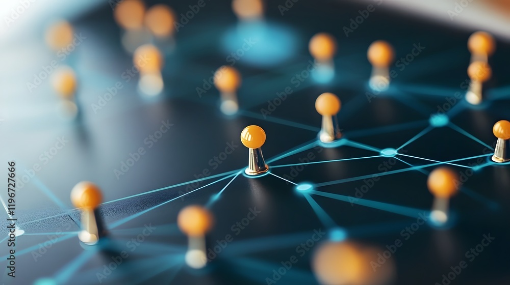 Poster futuristic iot technology network with glowing lines on white background