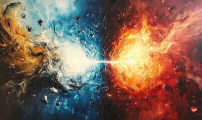 Abstract Cosmic Battle of Fire and Ice