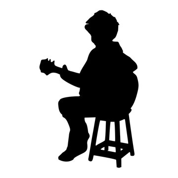 recommend clip art: silhouette of a person playing guitar while sitting