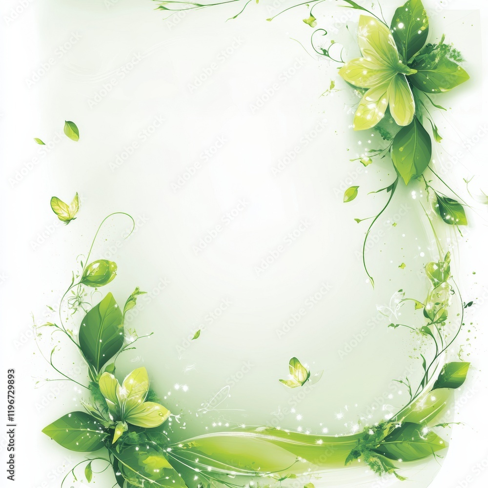 Leinwandbilder Elegant green floral design with space for text and creative use in various projects. Generative AI