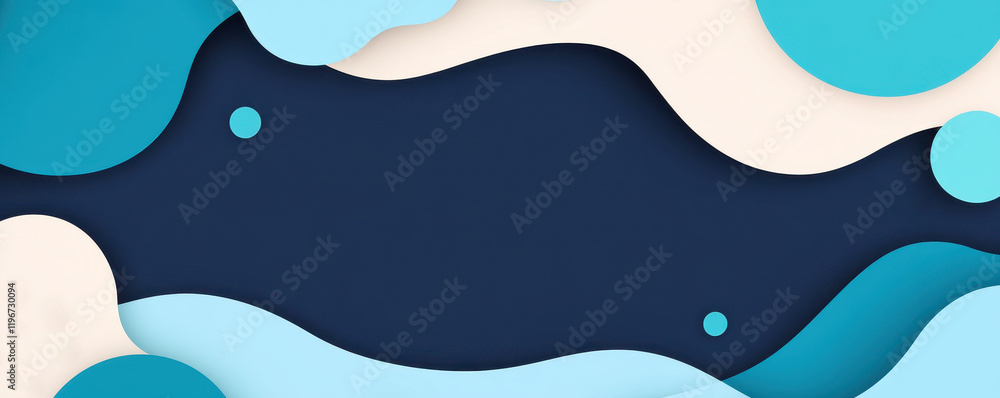 Canvas Prints abstract background with blue and teal wavy shapes and organic patterns