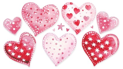 Fototapeta premium Valentine's Day hearts clip art