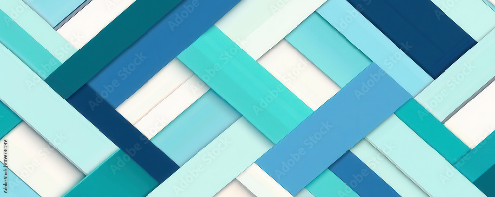 Canvas Prints abstract blue and teal design with interwoven geometric patterns