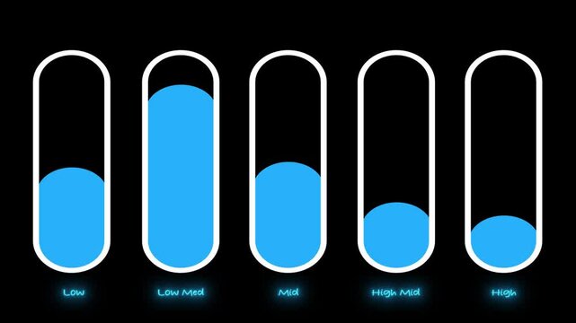 Sound mixer equalizer adjust animation. volume control slider bars icon animation.Digital interface element. Seamless loop. Volume animation