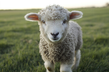 Fototapeta premium Adorable Fluffy Lamb