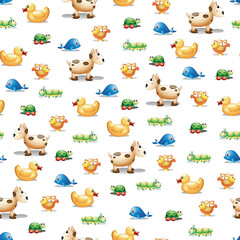 Obraz premium seamless pattern with cute animals