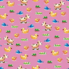 Obraz premium seamless pattern with cute animals