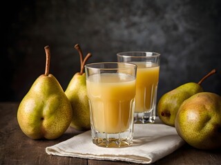 a glass of pear juice