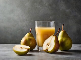 a glass of pear juice
