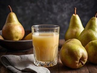 a glass of pear juice
