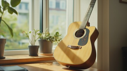 A guitar --ar 16:9 --style raw --profile q9a3rgn --stylize 250 --v 6.1 Job ID: 1dd85522-c376-4c92-92f2-d6e67f6b547d