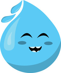Cute Water Drop Character Decoration For Templet Element Design