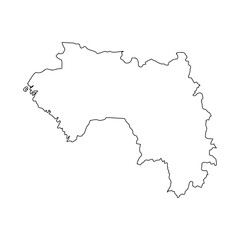 Guinea country simplified map. pencil sketch
