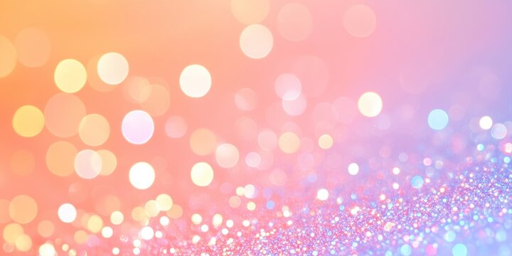 Abstract bokeh lights pattern, pink and purple glitter gradient background. Romantic mood concept. Image for celebration banner and love card. With copy space. 