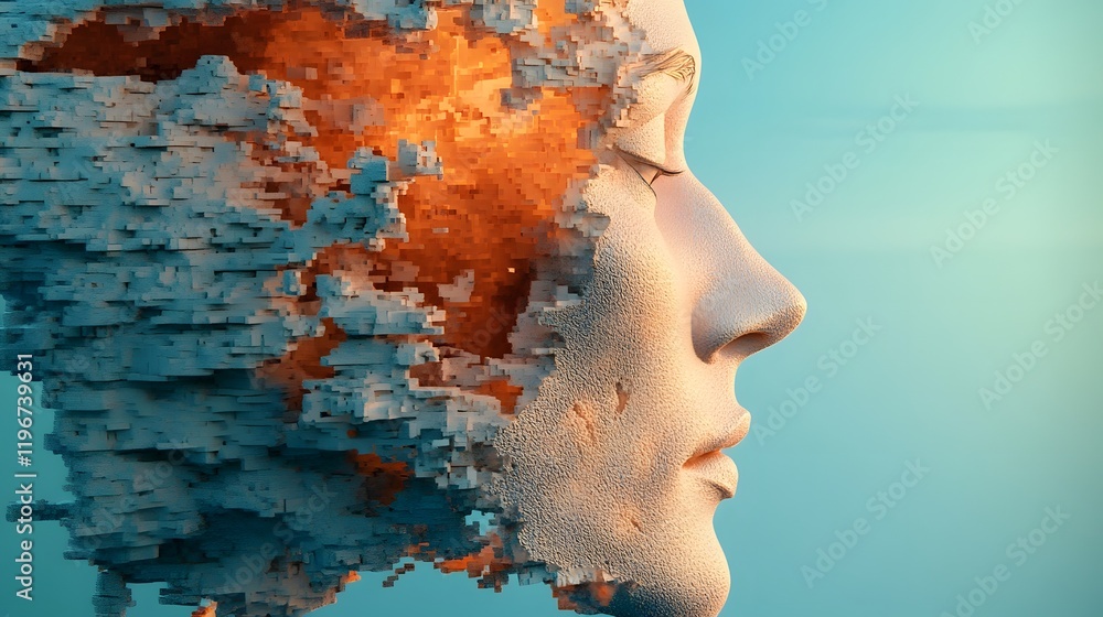 Poster digital brain driven creativity expressed in surreal 3d