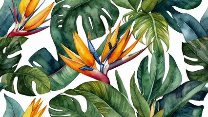 The vibrant orange and yellow petals of the Bird of Paradise flower, resembling a tropical bird in flight, add a touch of exotic beauty to any garden