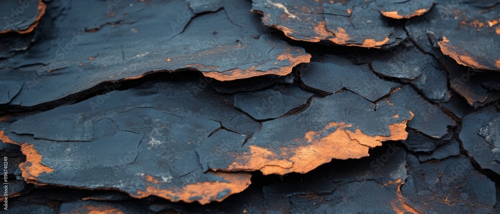 Poster burned wood texture with charred edges and cracked surface showing intricate details of damage
