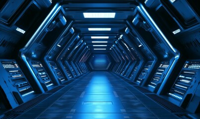 Modern Future cement floor and wall background technology interior concept