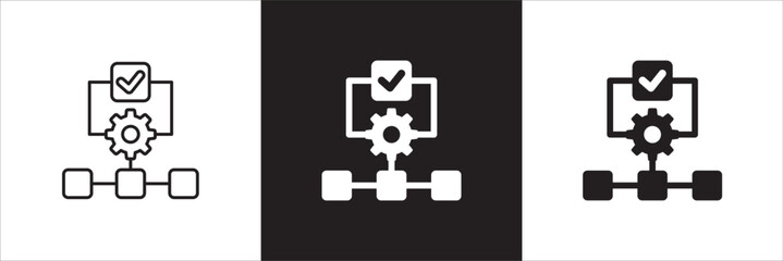 Obraz premium Business development process icon. Icon that represent of production step, process, setting, increase, grow up, program, progress. Vector stock illustration