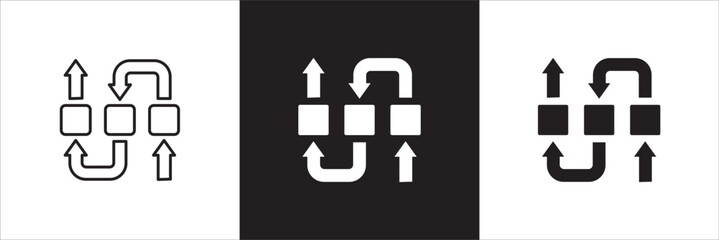 Obraz premium Business improvement process icon. Business progress management symbol. Icon that represent of development, setting, increase, grow up, program, production step. Vector stock illustration