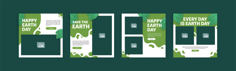 Earth Day. Education and campaign about the importance of protecting nature. Vector banners for social media ads, web ads, business messages, discount flyers and big sale banners.