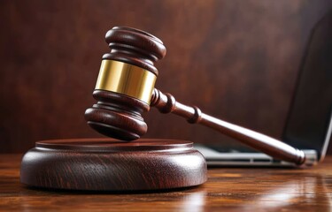 Gavel and Laptop: Symbol of Modern Justice