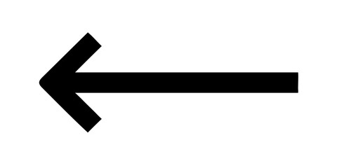 Black left-pointing arrow on a white background