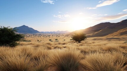 Fototapeta premium Serene Desert Sunset Landscape