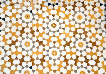 Detail of decoration and on the wall of Itmad-Ud-Daulah's tomb, Agra, Uttar Pradesh, India.